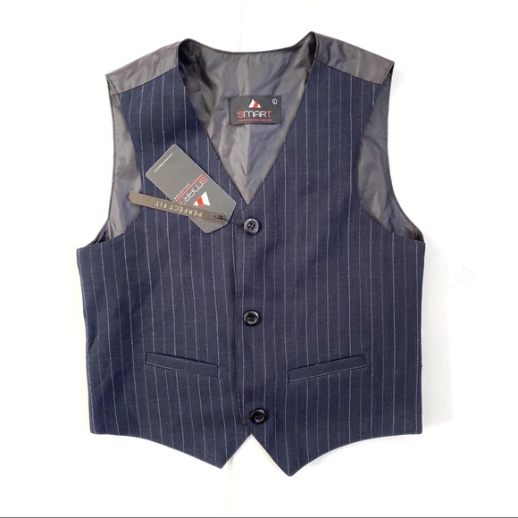 Other - Kids black white pinstripe formal button up vest